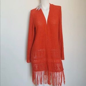 Michael Kors women open front cardigan orange Larg